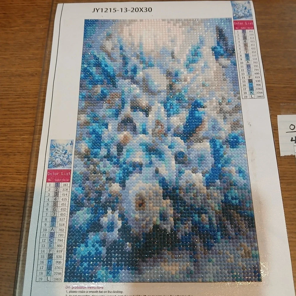 Finished 5D Diamond Art Painting Wall Art, Winter Flowers Sealed With Clear Glue